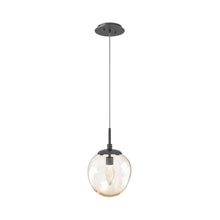 Load image into Gallery viewer, Aster LED Pendant Light in Graphite/Amber/Geo Crystal.