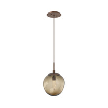Load image into Gallery viewer, Aster LED Pendant Light in Burnished Bronze/Bronze/Geo Crystal.