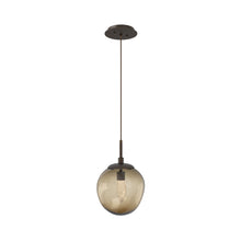 Load image into Gallery viewer, Aster LED Pendant Light in Flat Bronze/Bronze/Geo Crystal.