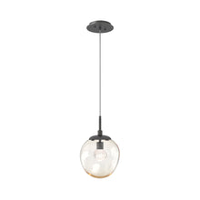 Load image into Gallery viewer, Aster LED Pendant Light in Graphite/Amber/Zircon Crystal.