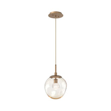 Load image into Gallery viewer, Aster LED Pendant Light in Novel Brass/Amber/Zircon Crystal.