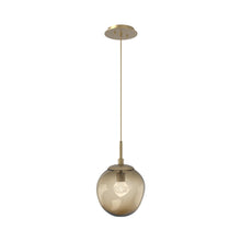 Load image into Gallery viewer, Aster LED Pendant Light in Gilded Brass/Bronze/Zircon Crystal.