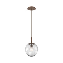 Load image into Gallery viewer, Aster LED Pendant Light in Burnished Bronze/Clear/Zircon Crystal.