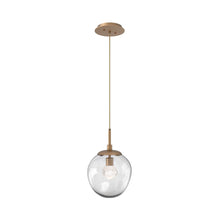 Load image into Gallery viewer, Aster LED Pendant Light in Novel Brass/Clear/Zircon Crystal.