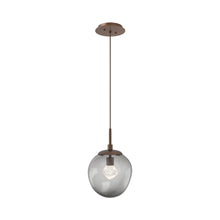 Load image into Gallery viewer, Aster LED Pendant Light in Burnished Bronze/Smoke/Zircon Crystal.