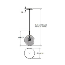 Load image into Gallery viewer, Aster LED Pendant Light - line drawing.