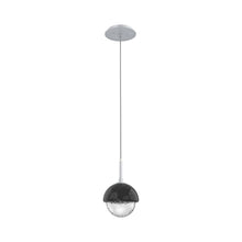 Load image into Gallery viewer, Cabochon LED Pendant Light in Classic Silver/Black Marble.