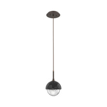 Load image into Gallery viewer, Cabochon LED Pendant Light in Flat Bronze/Black Marble.