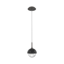 Load image into Gallery viewer, Cabochon LED Pendant Light in Graphite/Black Marble.