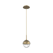 Load image into Gallery viewer, Cabochon LED Pendant Light in Gilded Brass/Matching Finish.