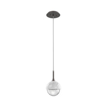 Load image into Gallery viewer, Cabochon LED Pendant Light in Graphite/White Marble.