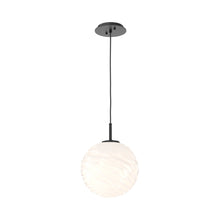 Load image into Gallery viewer, Gaia LED Pendant Light in Matte Black/Opal White (Large).