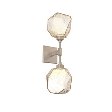 Load image into Gallery viewer, Gem LED Double Wall Light in Beige Silver/Amber Blown Glass.