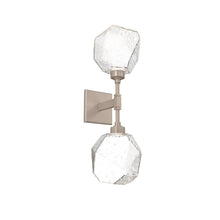 Load image into Gallery viewer, Gem LED Double Wall Light in Beige Silver/Clear Blown Glass.