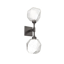 Load image into Gallery viewer, Gem LED Double Wall Light in Graphite/Clear Blown Glass.