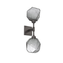 Load image into Gallery viewer, Gem LED Double Wall Light in Graphite/Smoke Blown Glass.