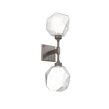 Load image into Gallery viewer, Gem LED Double Wall Light in Gunmetal/Translucent/Clear Blown Glass.