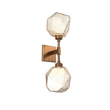 Load image into Gallery viewer, Gem LED Double Wall Light in Oil Rubbed Bronze/Translucent/Amber Blown Glass.