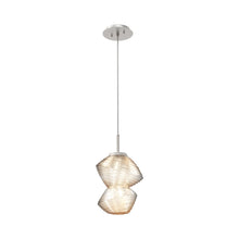 Load image into Gallery viewer, Mesa LED Pendant Light in Beige Silver/Amber.