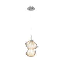 Load image into Gallery viewer, Mesa LED Pendant Light in Satin Nickel/Amber.
