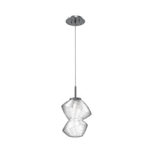 Load image into Gallery viewer, Mesa LED Pendant Light in Gunmetal/Clear.