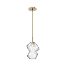 Load image into Gallery viewer, Mesa LED Pendant Light in Heritage Brass/Clear.