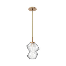 Load image into Gallery viewer, Mesa LED Pendant Light in Novel Brass/Clear.
