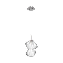 Load image into Gallery viewer, Mesa LED Pendant Light in Satin Nickel/Clear.
