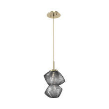 Load image into Gallery viewer, Mesa LED Pendant Light in Heritage Brass/Smoke.