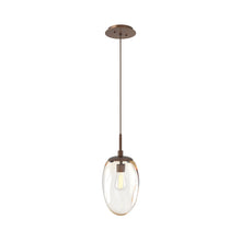Load image into Gallery viewer, Meteo Pendant Light in Burnished Bronze/Amber (E26 Bulb Base).