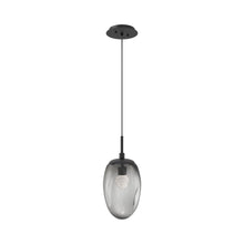 Load image into Gallery viewer, Meteo Pendant Light in Matte Black/Smoke/Floret Crystal (LED).