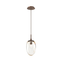 Load image into Gallery viewer, Meteo Pendant Light in Burnished Bronze/Amber/Floret Crystal (LED).