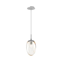 Load image into Gallery viewer, Meteo Pendant Light in Classic Silver/Amber/Floret Crystal (LED).