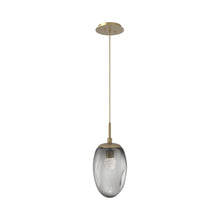 Load image into Gallery viewer, Meteo Pendant Light in Gilded Brass/Smoke/Floret Crystal (LED).