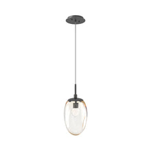 Load image into Gallery viewer, Meteo Pendant Light in Graphite/Amber/Floret Crystal (LED).