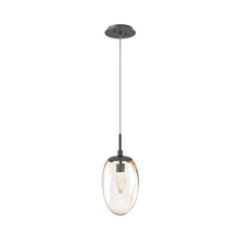 Load image into Gallery viewer, Meteo Pendant Light in Graphite/Amber/Geo Crystal (LED).