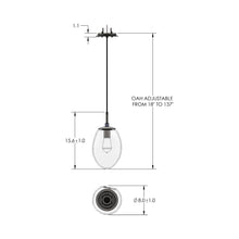 Load image into Gallery viewer, Meteo Pendant Light - line drawing.