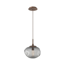 Load image into Gallery viewer, Nova LED Pendant Light in Burnished Bronze/Smoke/Geo Crystal.