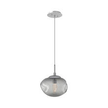 Load image into Gallery viewer, Nova LED Pendant Light in Classic Silver/Smoke/Geo Crystal.