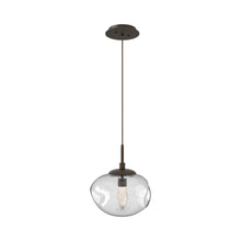Load image into Gallery viewer, Nova LED Pendant Light in Flat Bronze/Clear/Geo Crystal.