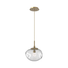 Load image into Gallery viewer, Nova LED Pendant Light in Gilded Brass/Clear/Floret Crystal.