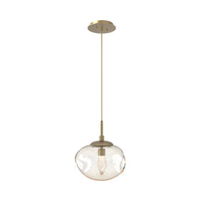 Load image into Gallery viewer, Nova LED Pendant Light in Gilded Brass/Amber/Geo Crystal.