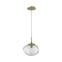 Load image into Gallery viewer, Nova LED Pendant Light in Gilded Brass/Clear/Geo Crystal.