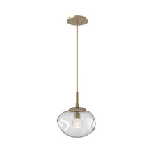 Load image into Gallery viewer, Nova LED Pendant Light in Gilded Brass/Clear/Zircon Crystal.