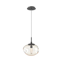 Load image into Gallery viewer, Nova LED Pendant Light in Graphite/Amber/Geo Crystal.