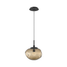 Load image into Gallery viewer, Nova LED Pendant Light in Matte Black/Bronze/Floret Crystal.