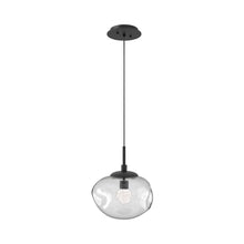 Load image into Gallery viewer, Nova LED Pendant Light in Matte Black/Clear/Floret Crystal.