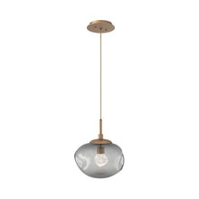 Load image into Gallery viewer, Nova LED Pendant Light in Novel Brass/Smoke/Zircon Crystal.