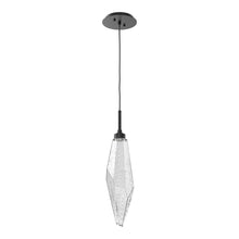 Load image into Gallery viewer, Rock Crystal LED Pendant Light in Matte Black/Clear (Large).