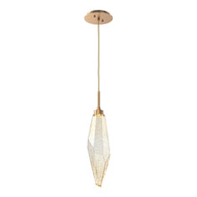 Load image into Gallery viewer, Rock Crystal LED Pendant Light in Novel Brass/Amber (Large).